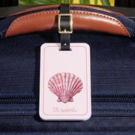 Küstenrosa Seashell Personalisiert Gepäckanhänger