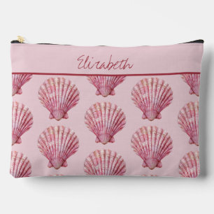 Küstenrosa Seashell Personalisiert Zubehörtasche