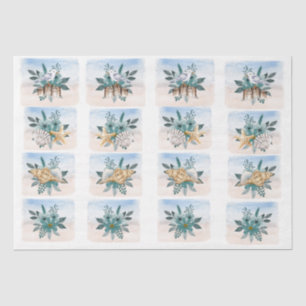Küstensandläufer Blumen Muscheln Decoupage Papier