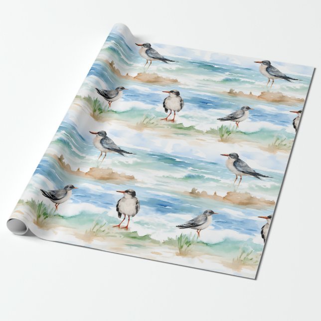 Küstensandpiper-Ufer-Muster (4) Geschenkpapier (Ungerollt)
