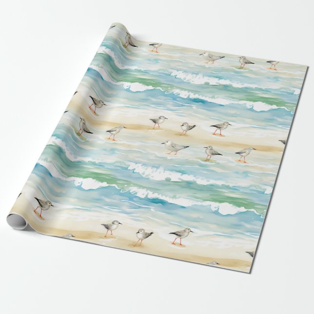 Küstensandpiper-Ufer-Muster (5) Geschenkpapier (Ungerollt)
