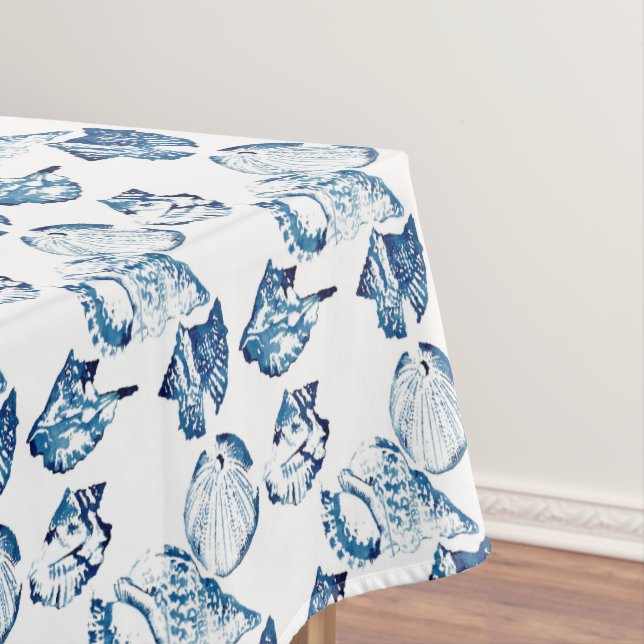 Küstenschicke Indigoblau-Aquarell Tischdecke (Beispiel)