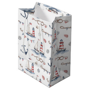 Küstenschifffahrt 4. Juli-Segelboote Leuchtturm Mittlere Geschenktüte