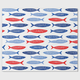Küstenschifffahrt Sommer Fisch Muster Geschenkpapier