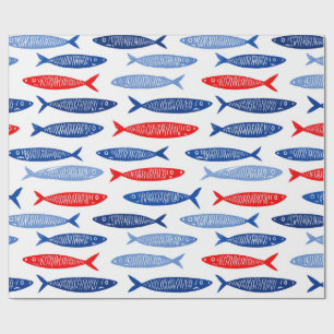 Küstenschifffahrt Sommer Fisch Muster Geschenkpapier