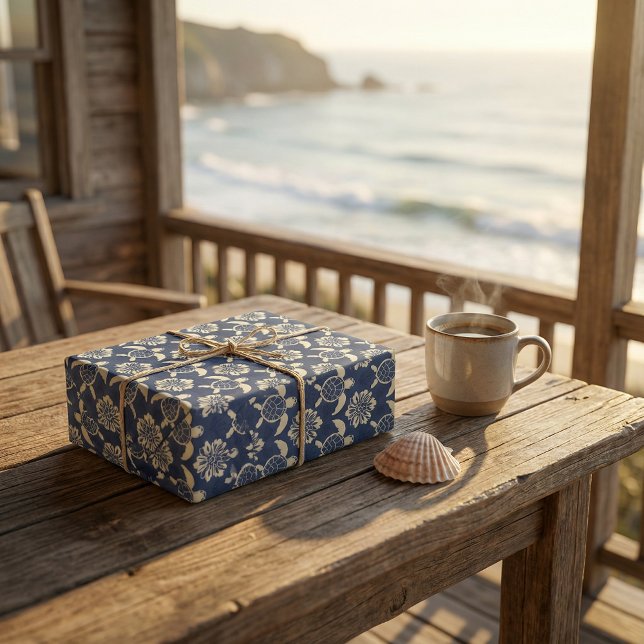 Küstenschildkröten-Muster: Dekorative Kunst im Oze Geschenkpapier (Von Creator hochgeladen)