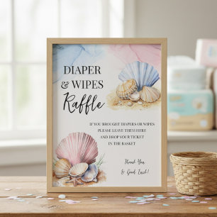Küstenschneckendiaper- und -windelraffleschild poster