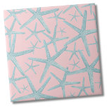 Küstenschutzmuster Fliese<br><div class="desc">Ein niedliches und trendiges, rosa und aquamarines Strandmuster mit Seestern. Ändern Sie die Hintergrundfarbe, wenn Sie möchten! Ob Sie gewollt haben, diese Kachel als kleinen Untersetzer oder Trivet für einen Drink oder Teller zu verwenden... oder Sie wollte, groß mit einem Küchenrücken oder Badezimmerfliesen zu gehen, ist an Ihnen! Tun Sie...</div>