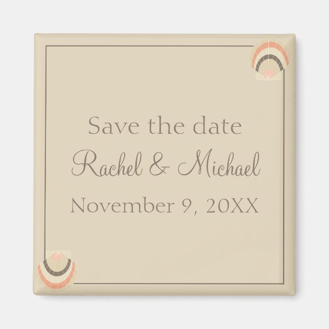 Küstenseashells Save the Date Magnet (Vorne)