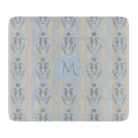 Küstenseepferd Cameo Blau Creme Streifen Monogramm