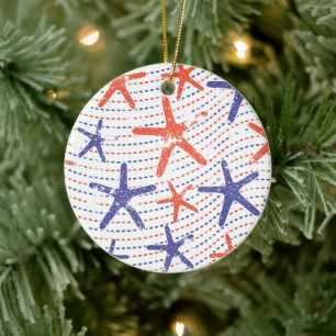 Küstenseestern im amerikanischen Stil Keramik Ornament