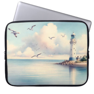 Küstenseezeichen Möwen Pastellhimmel Gelassenheit Laptopschutzhülle