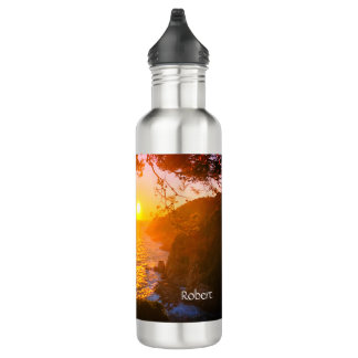 Küstensicht, Abend aus hellem Edelstahl Edelstahlflasche
