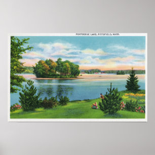 Küstensicht auf Pontoosuc See Poster