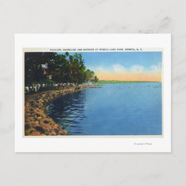 Küstensicht auf Seneca Lake Park Pavillon Postkarte (Vorderseite)