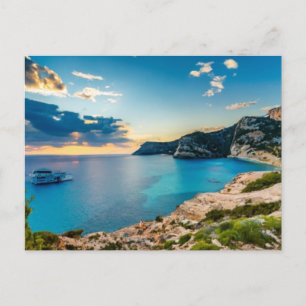 Küstensicht Palaiokastritsa, Korfu, Griechenland Postkarte
