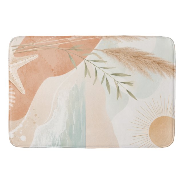 Küstensonnenlicht-Serenity-Boho-Strand Badematte (Vorderseite)
