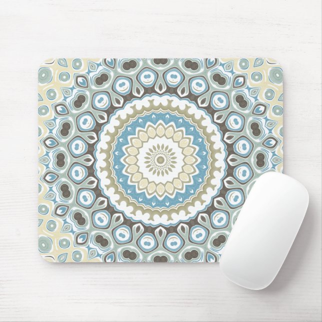 Küstenspirale in Sand-, Blau- und Treibholztönen Mousepad (Mit Mouse)