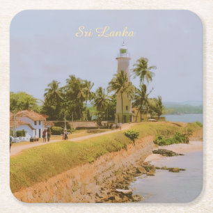 Küstenstadt Galle, Sri Lanka Reise Souvenir Rechteckiger Pappuntersetzer