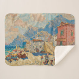 Küstenstadt in Spanien (Vintage spanische Landscha Sherpadecke