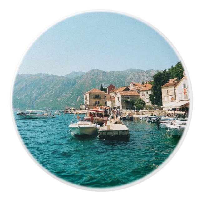 Küstenstadt Perast, Montenegro Keramikknauf (Vorderseite)