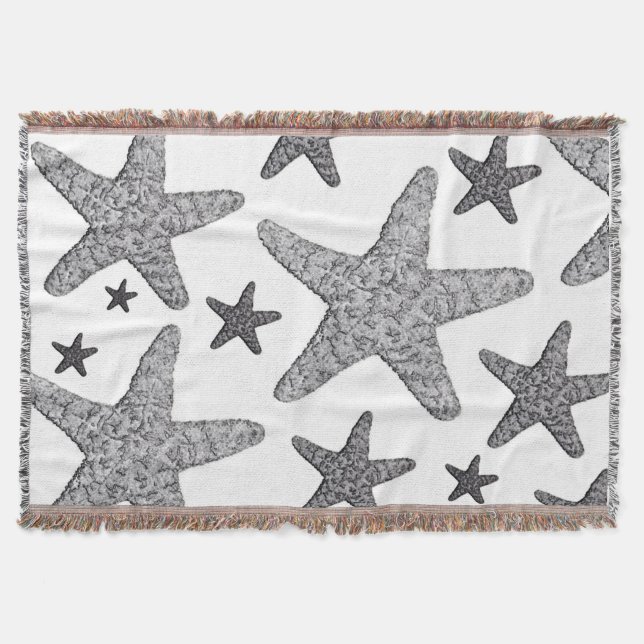 Küstenstarfish-Wurfs-Decken-Grau Decke (Vorderseite)