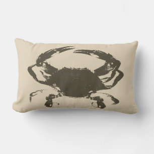 Küstenstil Taupe Crab Lendenkissen