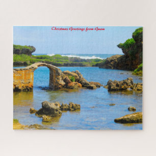 Küstenstrand Guam. Weihnachtsgrüße