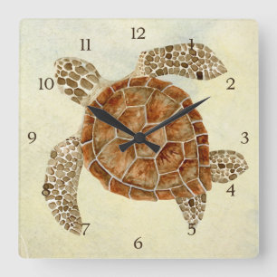 Küstenstrand Meer Küstenlandschaft Collage Sea Tur Quadratische Wanduhr