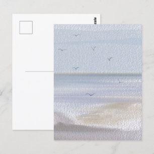 Küstenstrand Wasserfarbenmalerei Postkarte