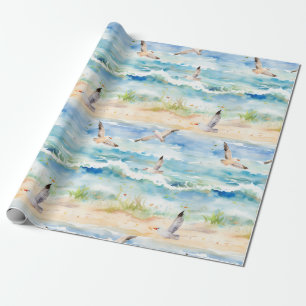 Küstenstrandläufer Uferlinienmuster (2) Geschenkpapier