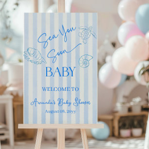 Küstenstreifen Junge Meer Baby-Einweihungsparty Wi Poster