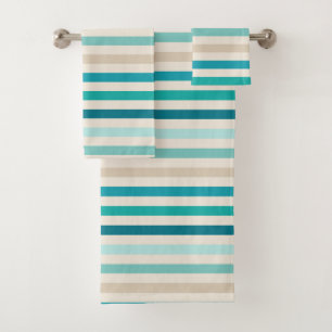 Küstenstreifen, Lagune, Blau, Aquamarin, Sand Badhandtuch Set