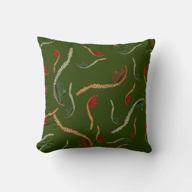 Küstenstreifen - Neptune Olive Throw Kissen (Vorderseite)