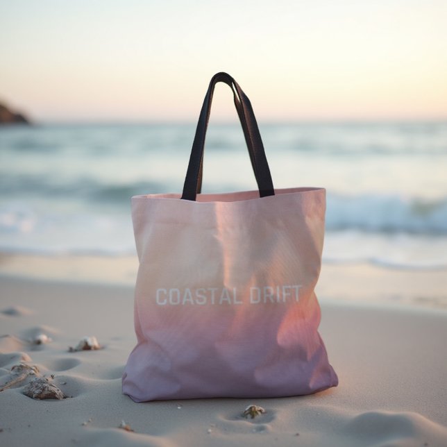 Küstenstreifen - Pastell Sunset Gradient Tasche (Coastal Drift Tote. Soft lavender to peach gradient for a serene sunrise style.)
