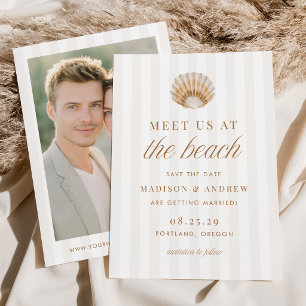 Küstenstreifen Shell Beach Foto Hochzeit Save The Date