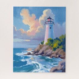 Küstenteleuchtturm | Blaue Meereswellen See