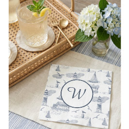Küstentoiletten-Monogramm | Vornehm-Nautisch  Serviette