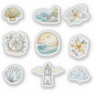 Küstenträume - Badewannenfarbe Sommeraufkleber Set Aufkleber