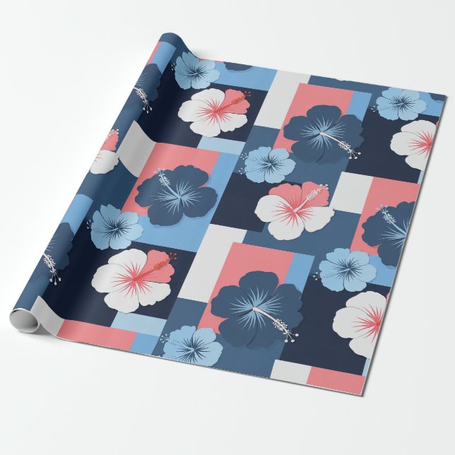 Küstentropisches Hibiskus-Muster (11) Geschenkpapier (Ungerollt)