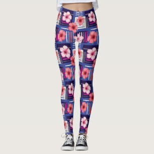 Küstentropisches Hibiskus-Muster (12) Leggings