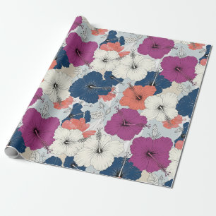 Küstentropisches Hibiskus-Muster (15) Geschenkpapier