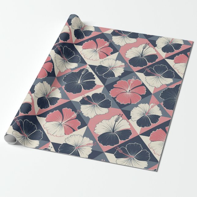 Küstentropisches Hibiskus-Muster (3) Geschenkpapier (Ungerollt)