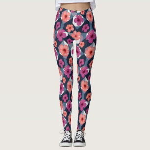 Küstentropisches Hibiskus-Muster (8) Leggings