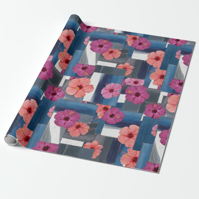 Küstentropisches Hibiskus-Muster (9) Geschenkpapier (Ungerollt)