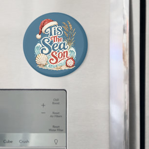 Küstentypografie für Weihnachten: Tis Sea Son Magnet