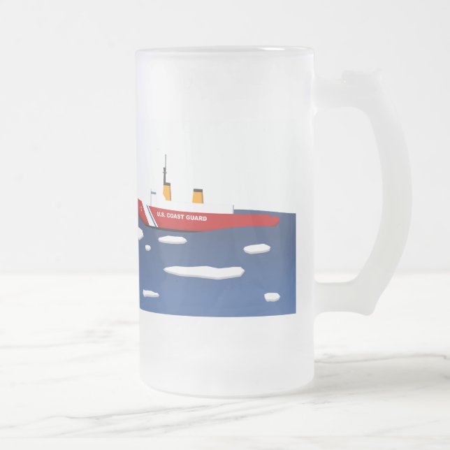 Küstenwache-Eisbrecher-mattierte Tasse (Rechts)