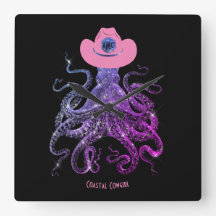 Küstenwache Silver Pink Monogram Wall Clock