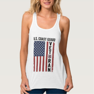 Küstenwache Veteran Flagge Vintage Vektor Design_1 Tank Top