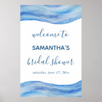 Küstenwache Wasserfarbe Blaues Brautparty Zeichen